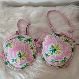 NWT Crown And Ivy Pink White Floral Bikini Top XL